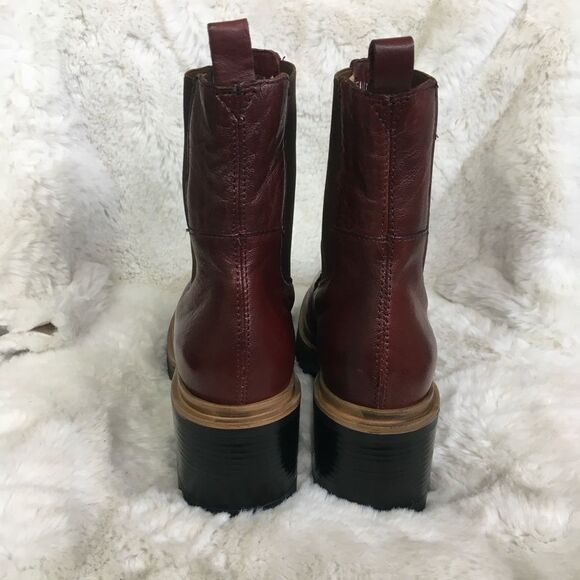 NEW Miz Mooz Merlot Red Evanna Leather Block Heel Slip On Chelsea Boots  6.5 /37 - Picture 6 of 12